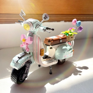 儿童玩具乐高积木女孩子，系列花束益智拼装2024拼图摩托车模型