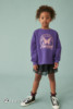 next英国女童装23秋冬女大童，紫色蝴蝶字母徽章纯棉长袖t恤