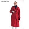 伦敦雾秋冬女装外套翻领纯色双排，扣超长款，英伦风休闲时尚品牌风衣