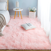 粉色地毯卧室少女床边毯ins风长毛，毛毯地垫房间，满铺床(满铺床)前拍照毯子
