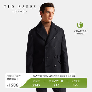 TED BAKER男士英伦老钱风双排扣中长款羊毛毛呢大衣263547