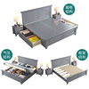 定制美式轻奢全实木床18米双人床，储物约白色，15米欧式主卧婚床