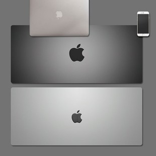 简洁素雅灰色鼠标垫超大精密锁边电脑键盘书桌游戏电竞防滑书桌垫