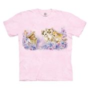 美国the mountain粉色花园里的小猫女款情侣亲子夏装短袖纯棉T恤