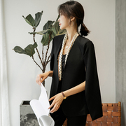 西服套装女士黑色斗篷韩版披肩，上衣职业小西装，2023年春秋外套