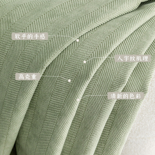 纯色绿色布料雪尼尔高克重纹理diy自制抱枕沙，发套厚实做手工加厚