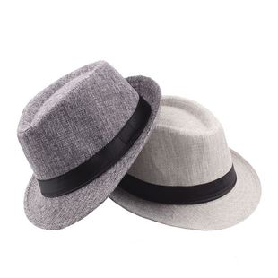韩版潮夏天男士帽子休闲爵士帽，遮阳帽女草帽，英伦礼帽情侣沙滩帽子