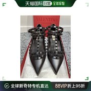 99新未使用香港直邮Valentino 华伦天奴 女士 徽标铆钉平底鞋
