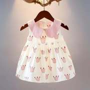 女宝宝夏季无袖吊带，连衣裙婴幼儿裙子0-3岁1女童，夏装韩版公主裙潮