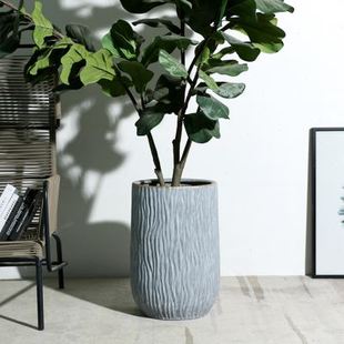新超大号陶瓷花盆，落地高筒大码高深花盆，家用创意摆件特大号绿植品