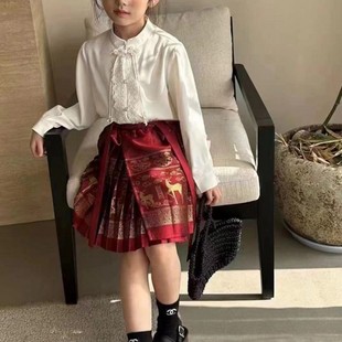 女童马面裙汉服中国风130-160春夏款中大童古风超仙套装