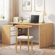 简易双人书桌长条电脑桌台式家用抽屉小桌子工作台书桌卧室办公桌