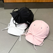 韩国可爱蝴蝶结棒球帽女夏季薄款防水速干鸭舌帽户外百搭遮阳帽子