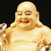 台湾鎏金纯铜弥勒佛像大肚佛笑佛家用招财布袋弥勒佛像摆件