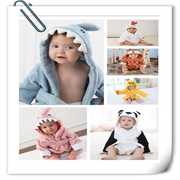 40款纯棉儿童浴袍动物造型婴儿连帽吸水可穿毛巾宝宝家居服厂