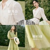伊芙丽2023夏法式优雅气质重工天丝衬衫式白色连衣裙女长裙子