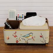 欧式复古大号树脂纸巾盒美式客厅，遥控式收纳多功能抽纸盒软装饰品
