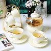 英式下午茶茶具 欧式花茶茶具花茶杯套装 陶瓷玻璃煮水果蜡烛茶壶