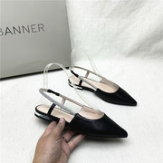 C.BANNER/千商场撤柜真皮女鞋时尚包头方跟钻带舒适百搭凉鞋