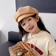 韩版儿童帽子春秋款女童贝雷帽八角帽男宝宝蓓蕾帽夏季时尚画家帽