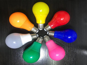 LED圆形彩泡大螺口E27户外室内装饰红橙黄绿蓝紫色节能七彩色灯泡
