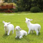 仿真小羊摆件树脂工艺品，生肖羊花园，庭院客厅装饰景观动物雕塑