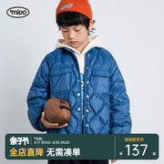 mipo儿童轻薄羽绒服，男2023秋冬女童棒球，外套冬装立领夹克上衣