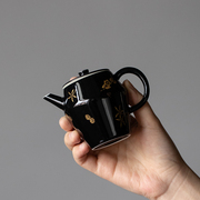 黑地烫金梅花陶瓷茶壶单壶家用泡茶壶简约中式功夫茶具过滤冲茶器