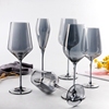 灰色水晶玻璃红酒杯欧式高脚杯，无铅水晶玻璃杯家用香槟葡萄酒杯