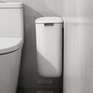 垃圾桶卫生间厕所壁挂式带盖家用创意，厕纸收纳筒夹缝小纸篓卫生桶