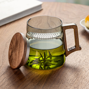 忆壶茶耐高温玻璃杯月牙泡茶杯茶水分离绿茶杯过滤办公室喝水杯