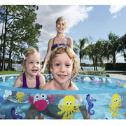 儿童家用游泳池小孩戏水捞鱼池室内洗澡玩水养鱼池大号折叠免充气