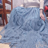雅雅原创蓝色蓬蓬裙网纱坚条花半身多层5米大摆裙日常配装四季穿