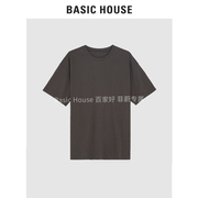 basichouse百家好2023夏季t恤女宽松纯色圆领韩b0143b54382