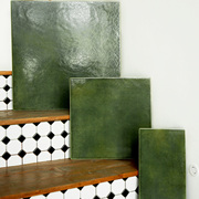 复古田园庭院风冰裂纹绿色釉面瓷砖仿古地板砖厨房卫生间腰线阳台