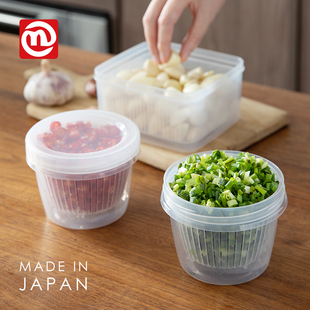 nakaya日本进口沥水保鲜盒冰箱，专用食物备菜盒，户外蔬菜水果便当盒