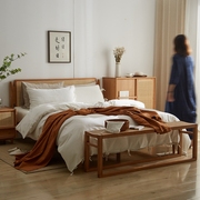 纯棉纯色四件套100全棉三件套夏季简约素色床上用品被套床单4件套