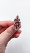 天然石榴石女王，戒活口指环，红宝石食指戒指女款首饰品