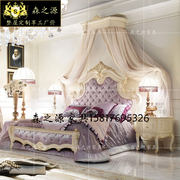 欧式时尚双人床实木雕花床，奢华法式布艺，床意意式布艺床公主床婚床