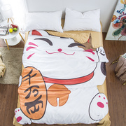 夏季创意个性招财猫印图空调被床上用品天丝夏凉被单人学生薄被子