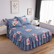 床裙三件套纯棉防滑床罩单件1.5m1.8米床套韩式公主床单全棉