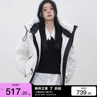 绫致ONLY2023秋冬季时尚保暖外套夹克宽松潮流羽绒服女