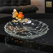 珐琅彩水晶玻璃水果盘果盆欧式美式家用过年客厅茶几零食盘摆件