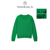 mannala丨“简式美学”进口16针极简圆领桑，蚕丝绵羊毛开衫q4040