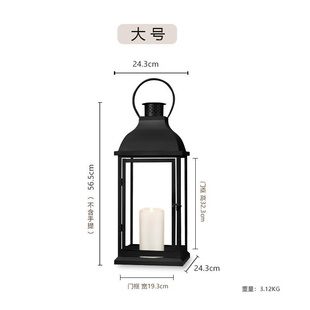 欧式复古烛台摆件铁艺风灯装饰品拍摄道具软装防风马灯婚庆路引