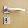 304拉丝不锈钢空心，方管方形分体执手门锁，室内卧室房间门锁
