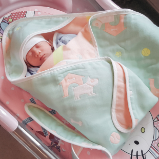 初生婴儿抱被新生儿防惊跳包被春秋纯棉纱布夏季产房包单宝宝用品