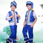 广西壮族三月三少数民族服装儿童，六一壮族演出服苗族男童傣族服装