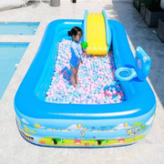 。。小孩设备儿童充气泳池家用幼儿男塑料沐浴游泳环保室内滑滑梯