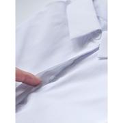 秋款韩版白衬衫长袖女方领暗扣竖纹收腰衬衣职业装浅蓝大码工作服